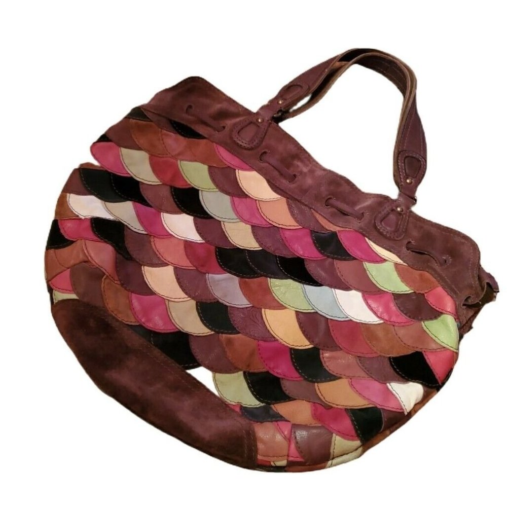 Lucky Brand Bag Multicolor Leather Suede Scallop